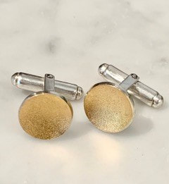 Cufflinks in silver,  gold-plated