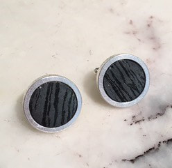 Cufflinks in silver with Swedish iron ore