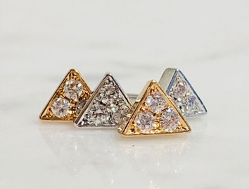 Earrings in 18k gold and white gold with brilliant cut diamonds