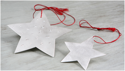 Christmas stars in silver