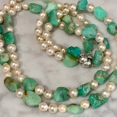 Pearls and chrysoprase